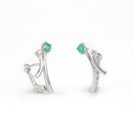 OHRSCHMUCK - E.SMARAGD/Brill. 0,05 Ct. H/si