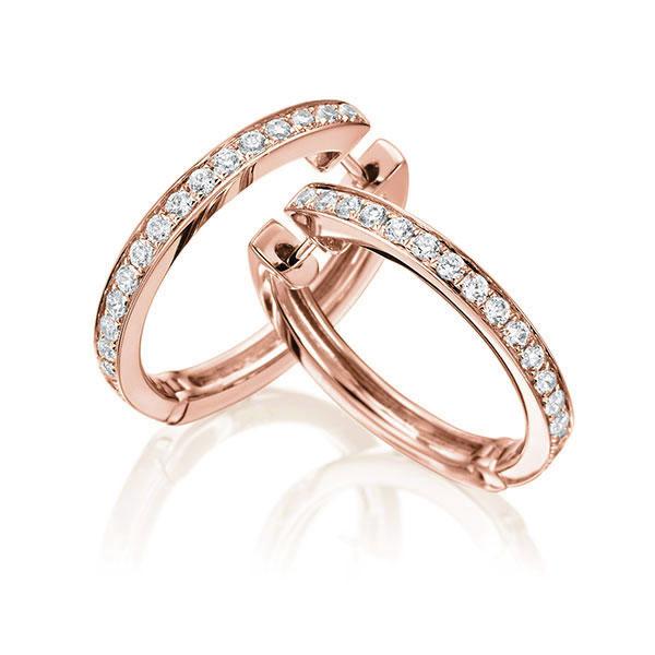 Creolen mit Brillanten in Rotgold