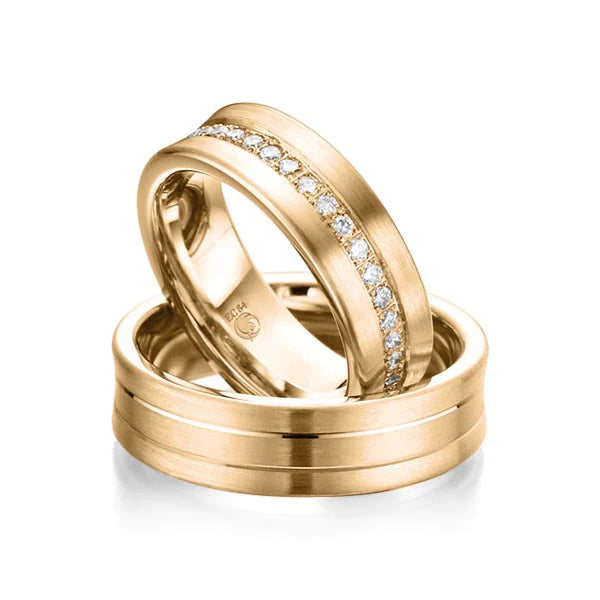 RU-1009 Paar Trauringe Roségold