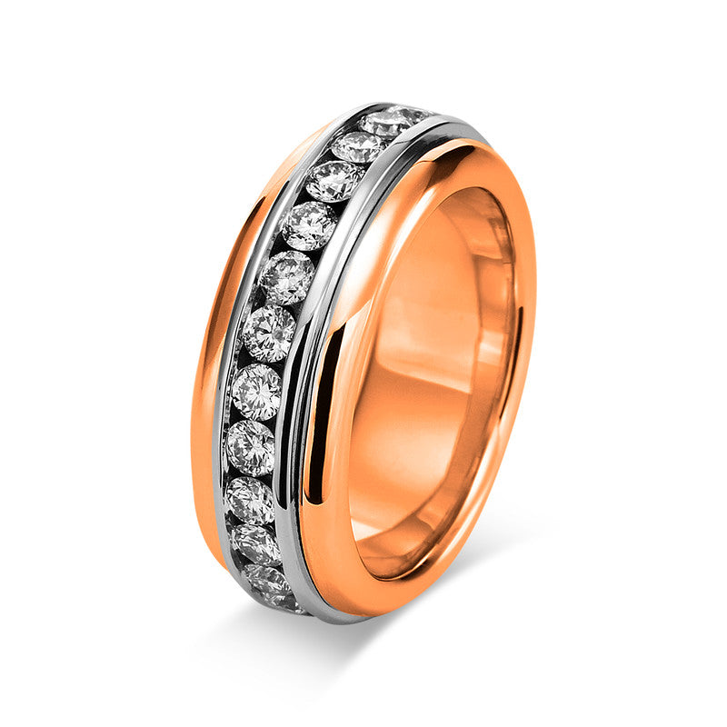 Ring 18 kt RG+WG, mattiert + poliert