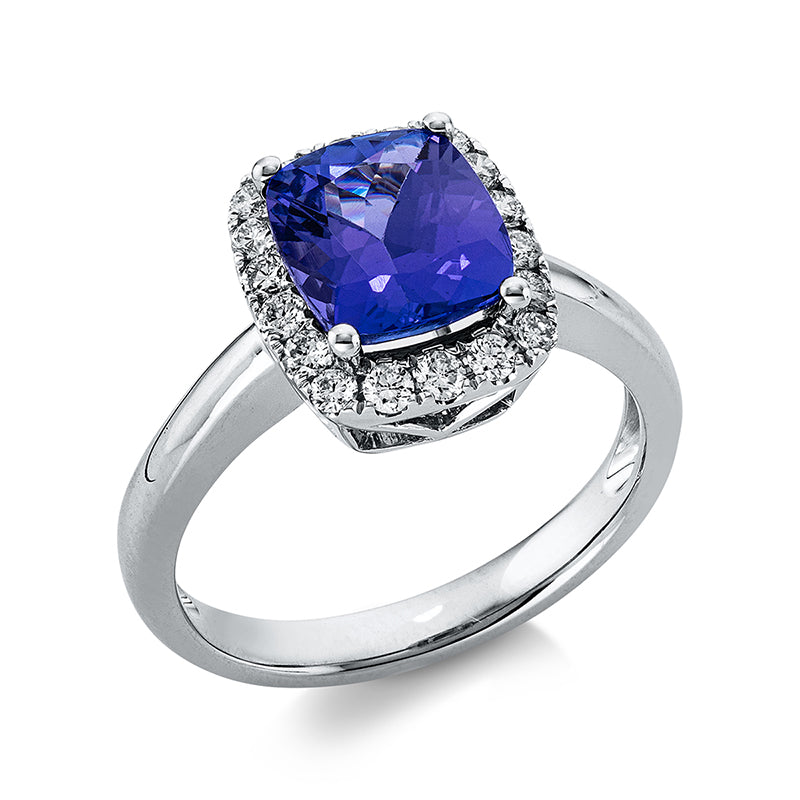 Кольцо 4 зубца Белое золото 18 карат