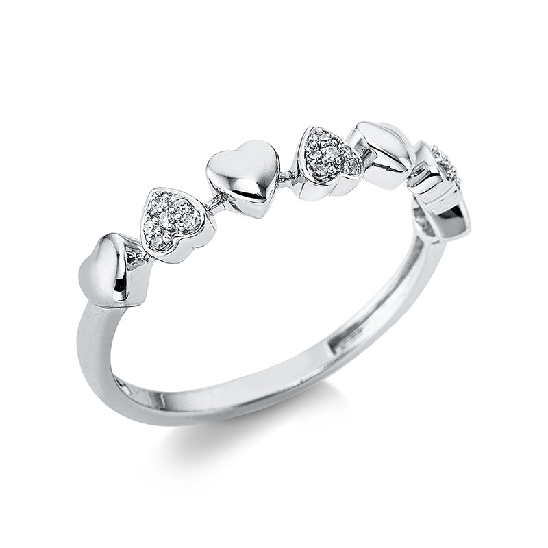 Кольцо 18 карат WG сердце