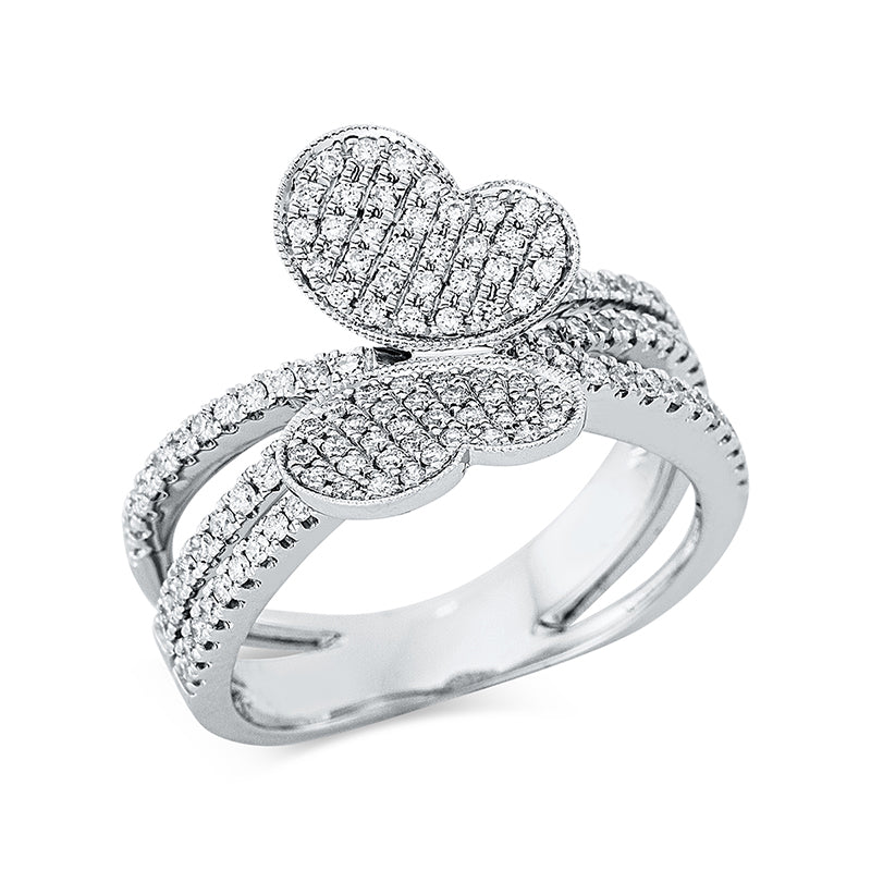 Кольцо 18 карат WG бабочка