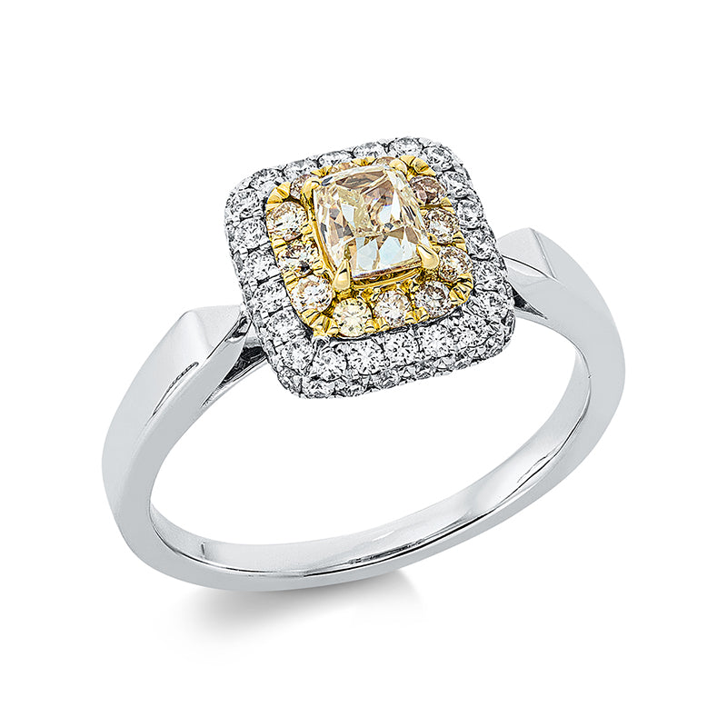 Ring 4er-Krappe 18 kt GG+WG