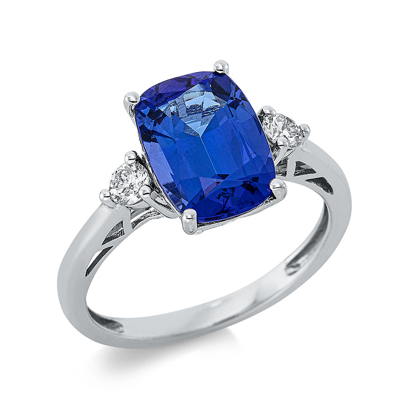 Кольцо 4 зубца Белое золото 14 карат