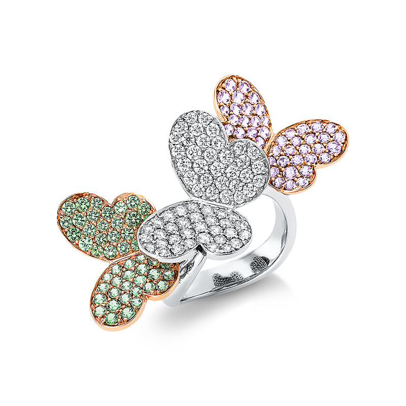 Ring 18 kt WG+GG+RG Schmetterling