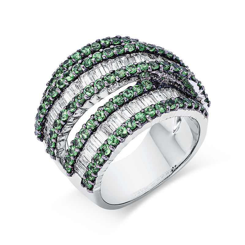 Кольцо 18 карат белого цвета, частично черное родирование