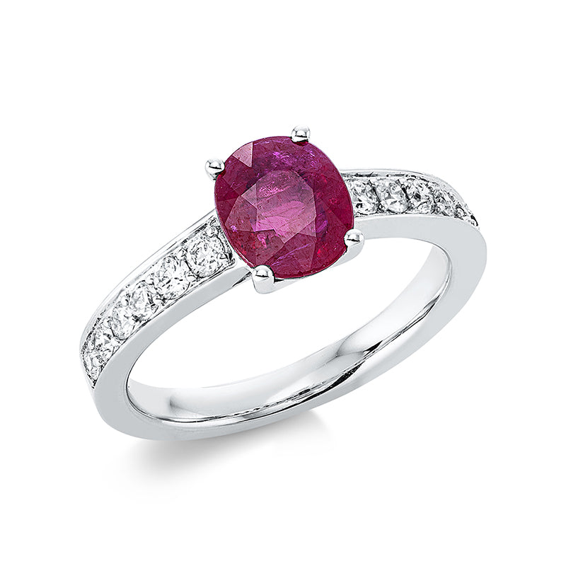 Кольцо 4 зубца Белое золото 18 карат