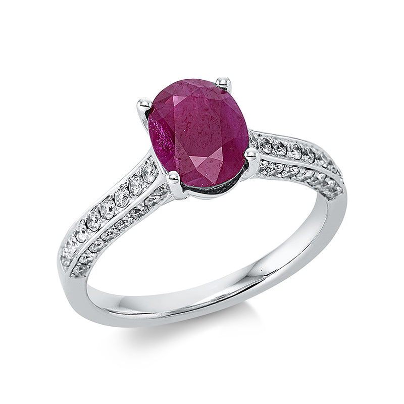 Кольцо 4 зубца Белое золото 18 карат