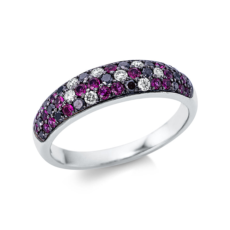 Ring 18 kt WG, teils schwarz rhodiniert