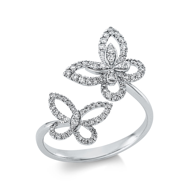 Кольцо 18 карат WG бабочка