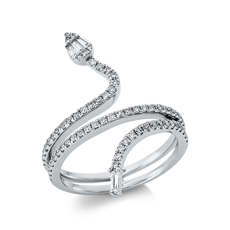 Кольцо змейка 18 карат WG