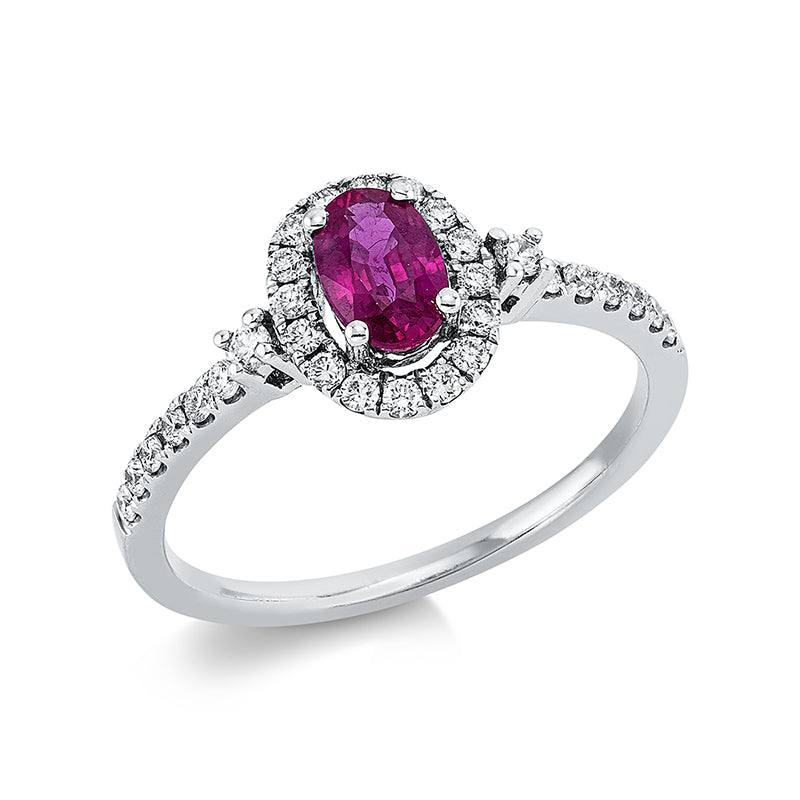 Кольцо 4 зубца Белое золото 18 карат