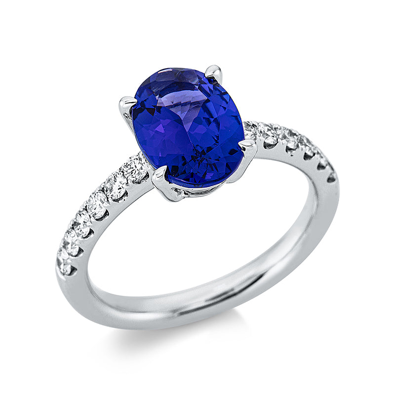 Кольцо 4 зубца Белое золото 18 карат