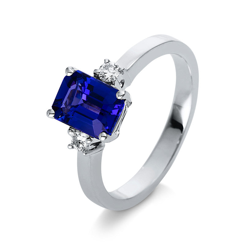 Кольцо 4 зубца Белое золото 18 карат