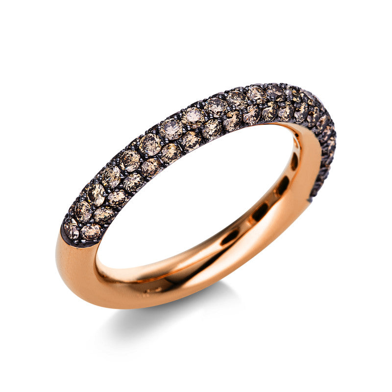 Кольцо 18 карат RG, закрепка с черным родиевым покрытием