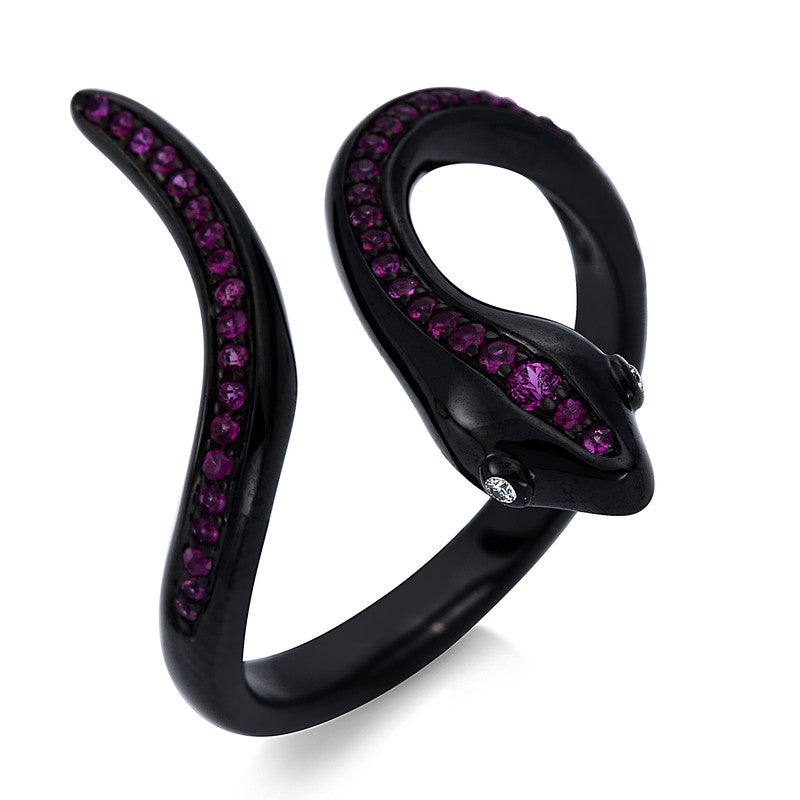 Ring 18 kt WG, schwarz rhodiniert