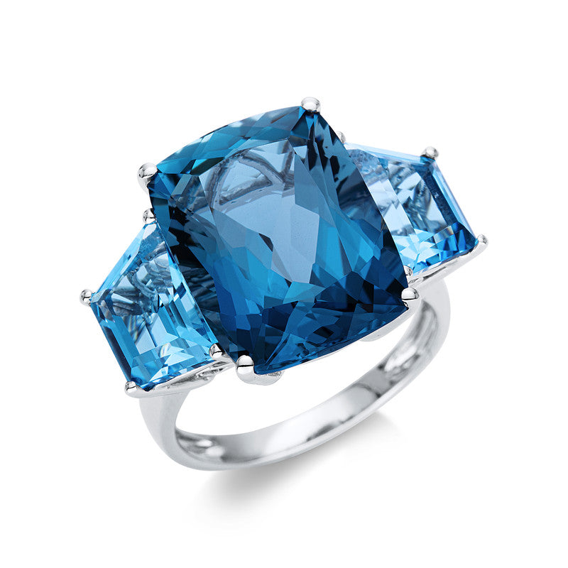 Кольцо 4 зубца Белое золото 18 карат