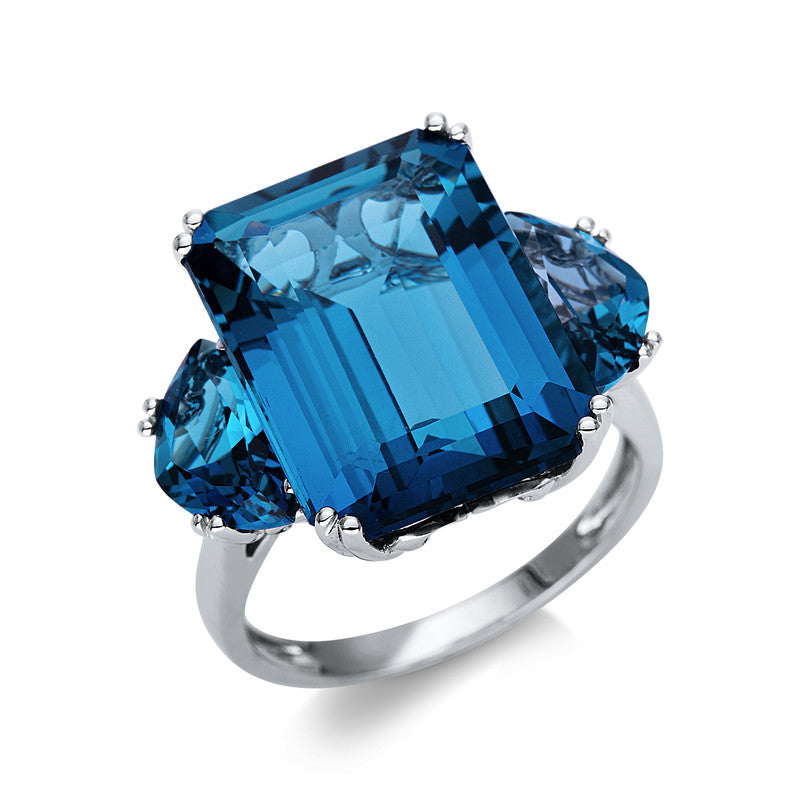 Кольцо 4 зубца Белое золото 18 карат