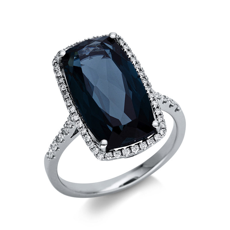 Кольцо 4 зубца Белое золото 18 карат