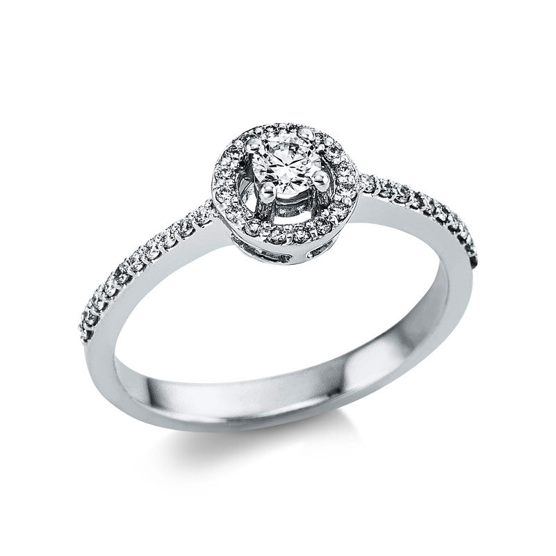 Кольцо 4 зубца Белое золото 14 карат