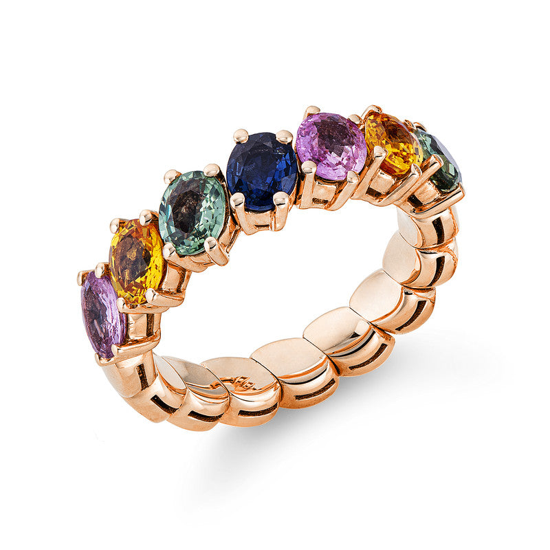 Ring 18 kt rose gold, flex band, variable