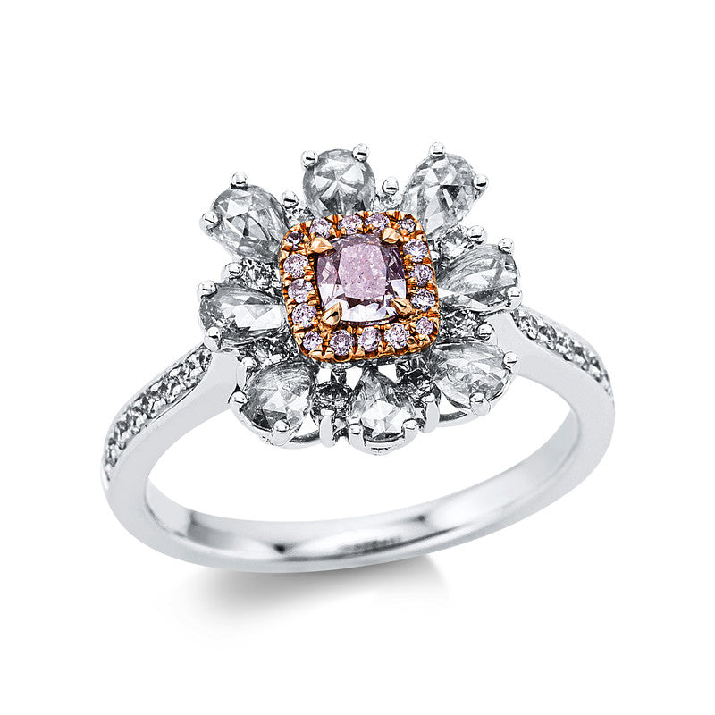 Ring 4er-Krappe 18 kt WG+RG