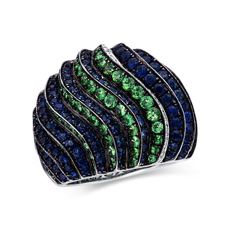 Ring 18 kt WG, Fassung teils schwarz rhodinie