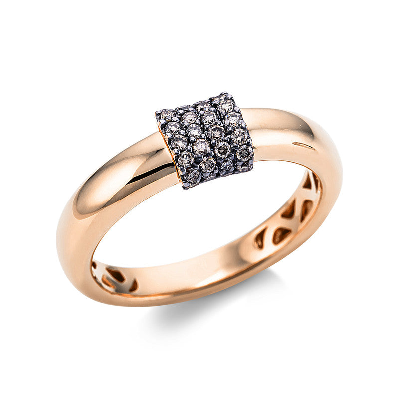 Ring 18 kt RG, setting partly black rhodinium