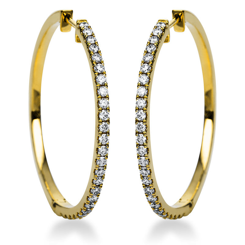 Серьги-кольца 18-каратное золото