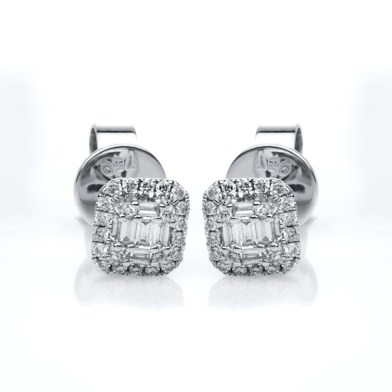 Серьги-гвоздики 18 кт WG