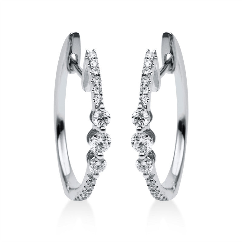 Серьги-кольца 14kt WG