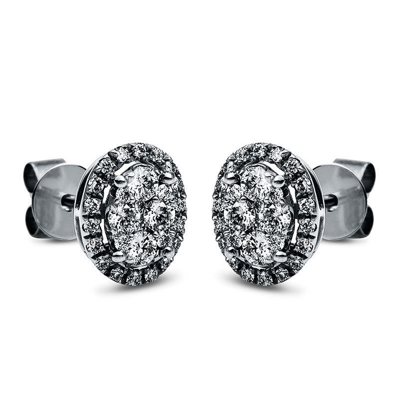 Ohrstecker 18 kt WG Oval