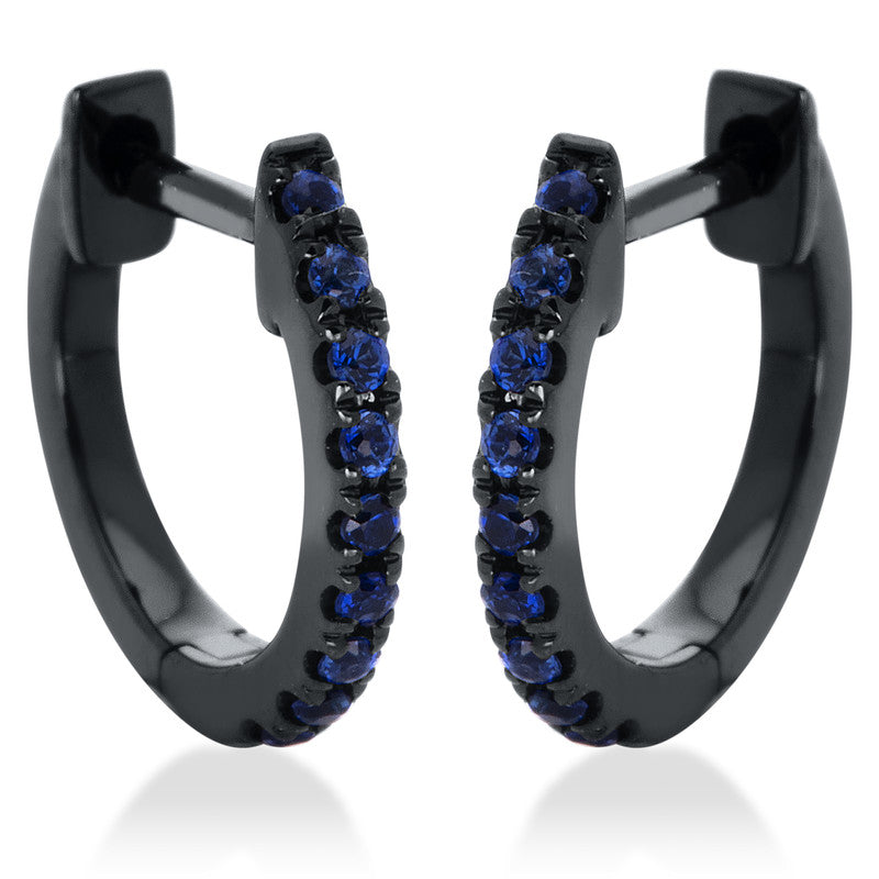 Creolen 18 kt WG, schwarz rhodiniert