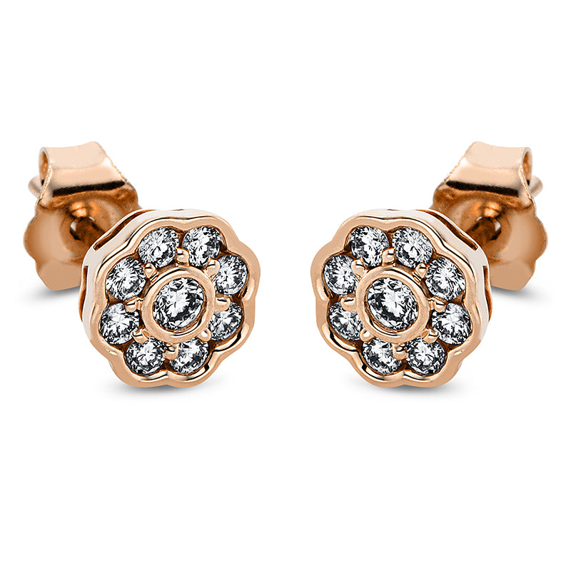 Серьги-гвоздики 14-каратное розовое золото