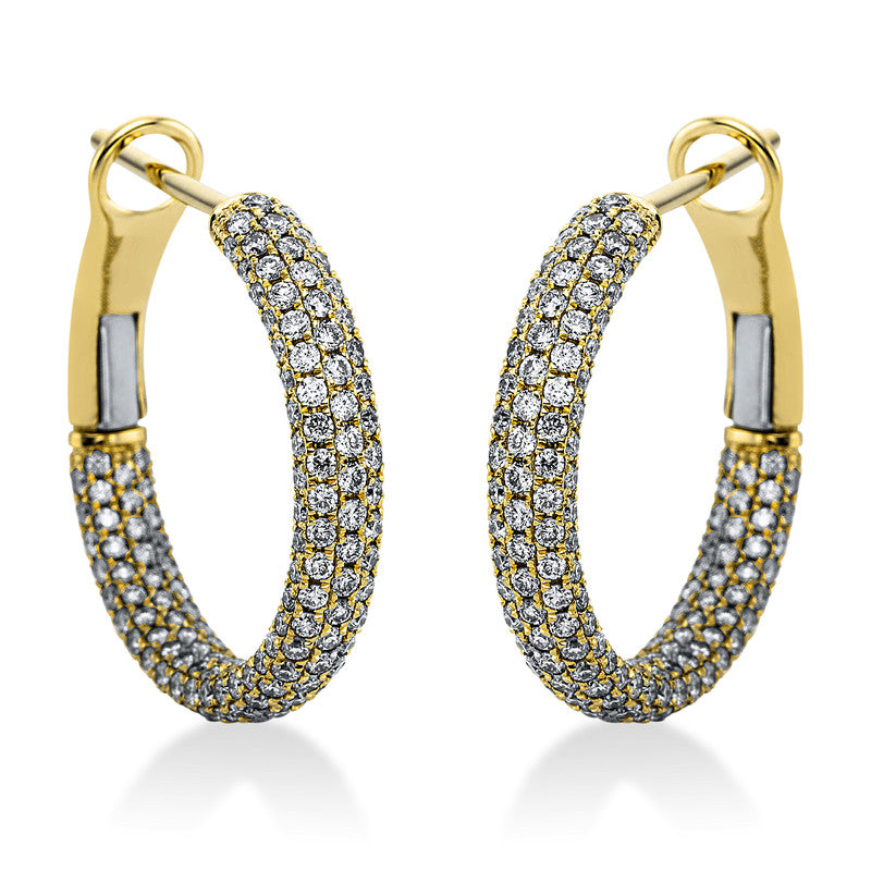 Серьги-кольца 18-каратное золото