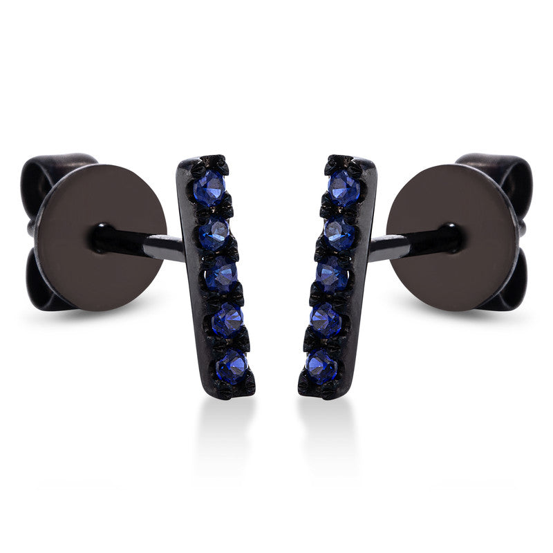 Ohrstecker 14 kt WG, schwarz rhodiniert