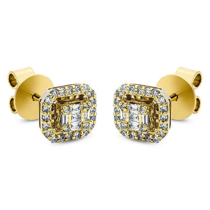 Серьги-гвоздики 18-каратное золото