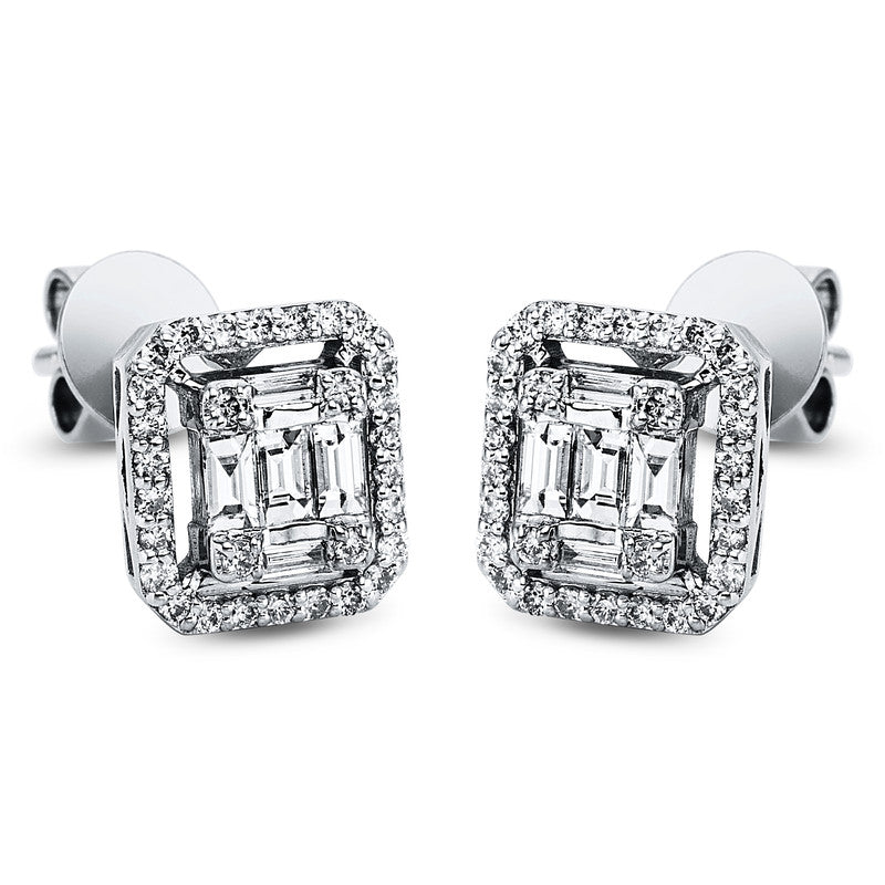 Серьги-гвоздики 18 кт WG