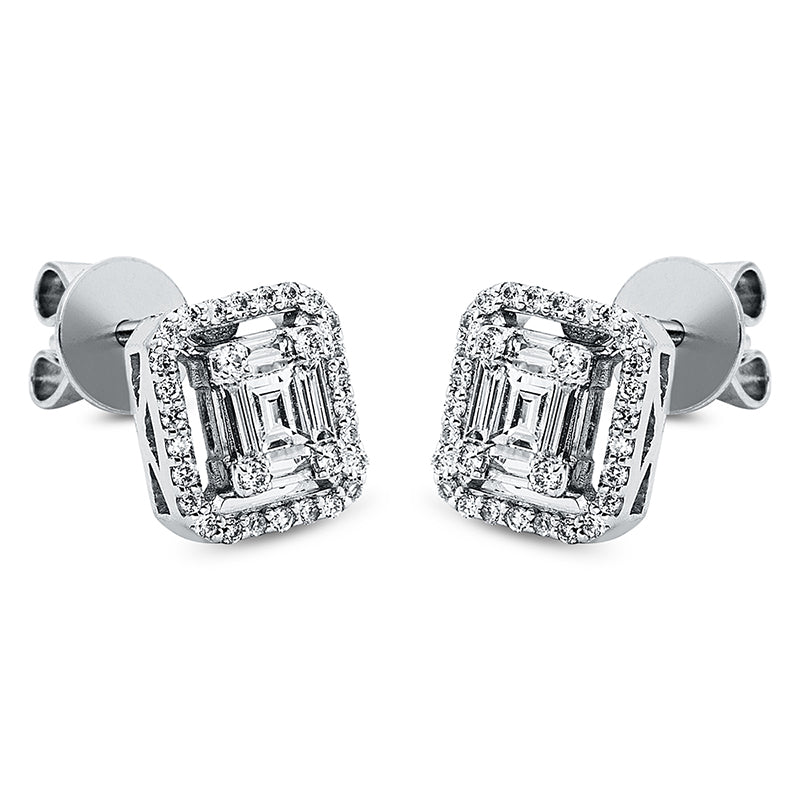 Серьги-гвоздики 18 кт WG