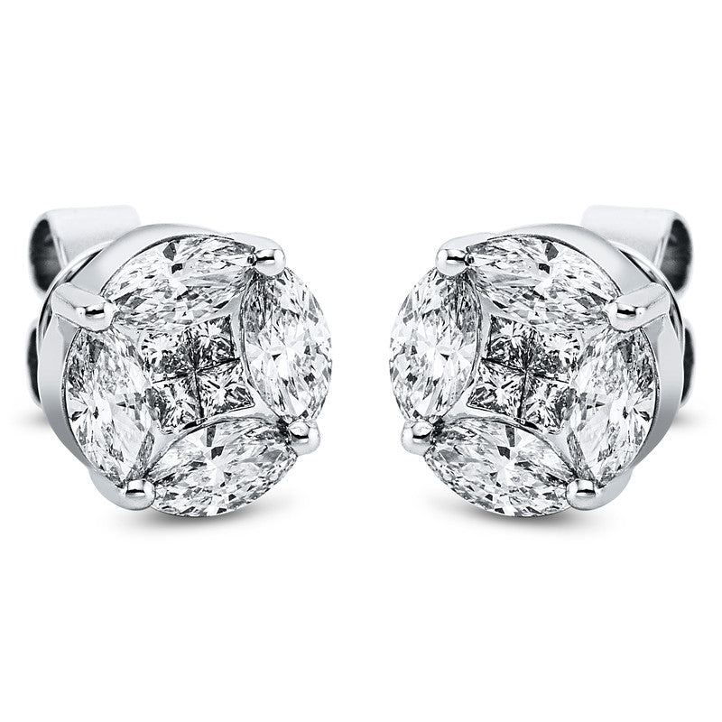 Серьги-гвоздики 18 кт WG