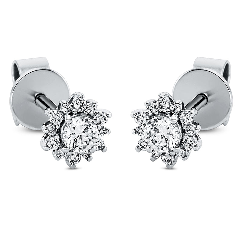 Серьги-гвоздики 18 kt WG солнце