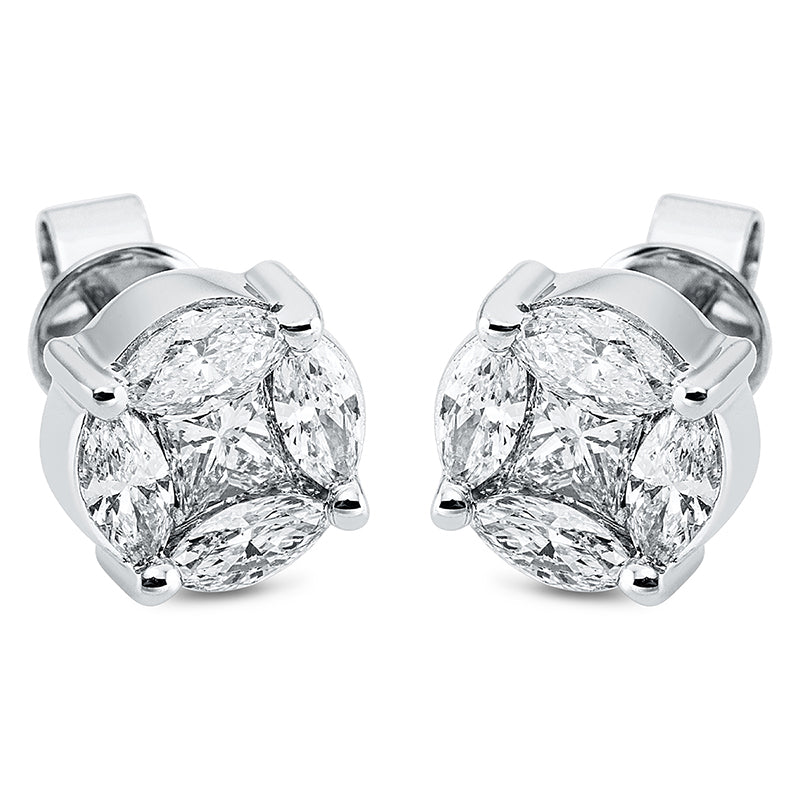 Серьги-гвоздики 18 кт WG