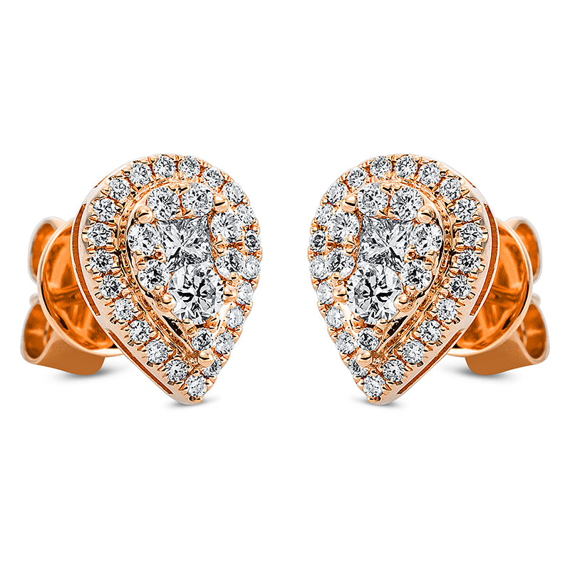 Серьги-гвоздики 18-каратного цельного кольца каплевидной формы