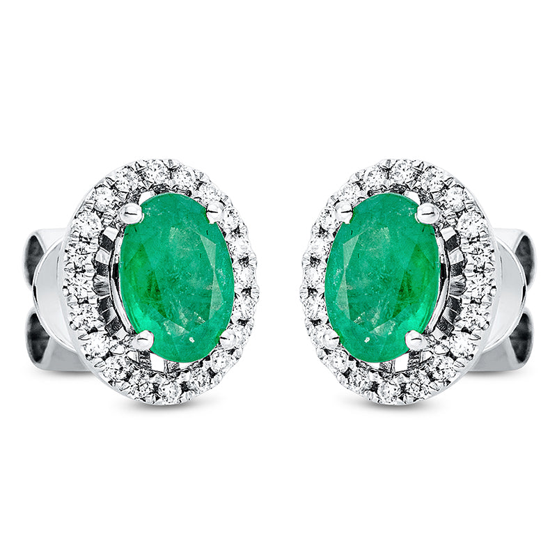 Ohrstecker 18 kt WG Oval