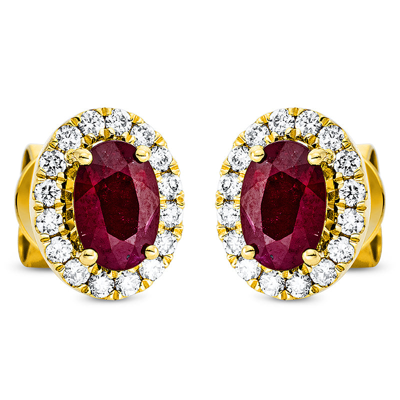 Серьги-гвоздики 18-каратное золото