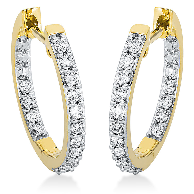 Hoop earrings 18 kt gold