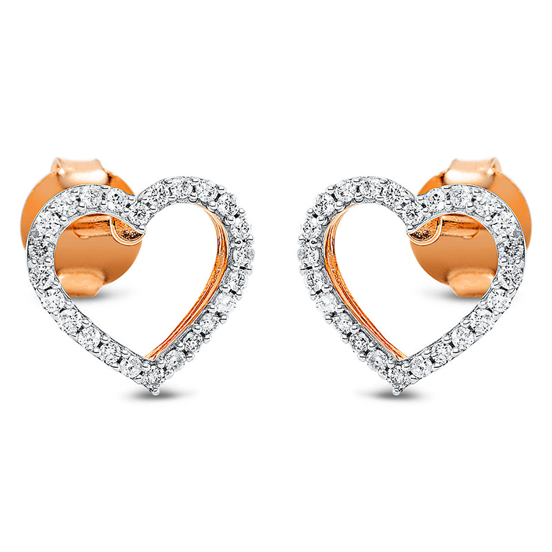 Серьги 18 карат RG сердце