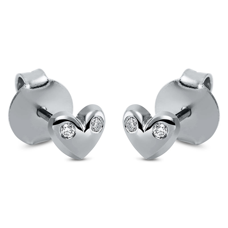 Серьги 18 карат WG сердце