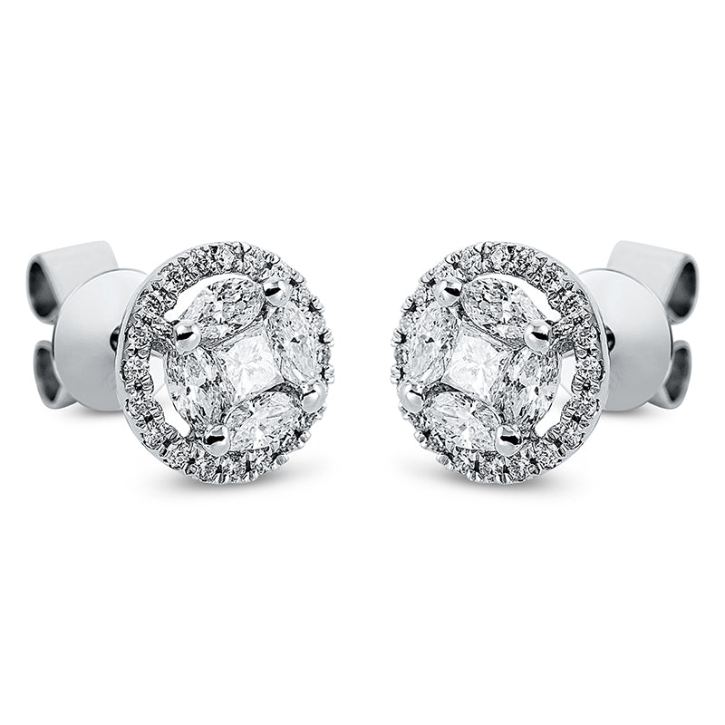 Серьги-гвоздики 18 кт WG